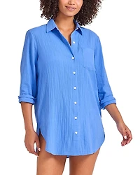 Tommy Bahama Bella Breeze Boyfriend Shirt Swim Cover-Up