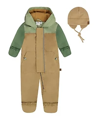 Deux par Deux Boys' Colorblock Mid-Season One-Piece Outerwear with Hat - Baby