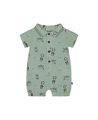 Deux par Deux Boys' Printed Muslin Romper - Baby