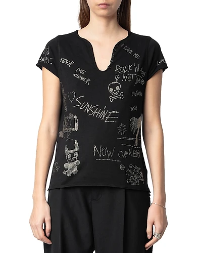 Zadig & Voltaire Tunisien Rhinestone Top