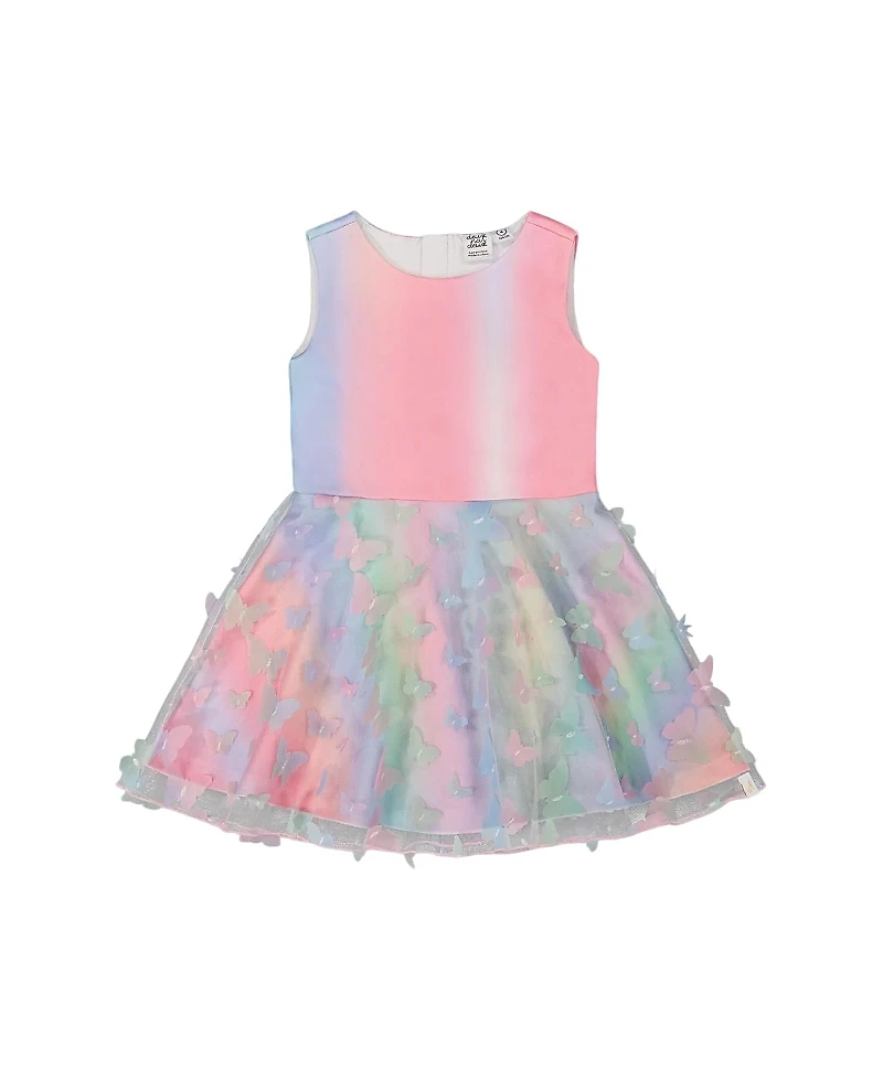 Deux par Deux Girls' Milano Dress with Printed Mesh Skirt - Big Kid