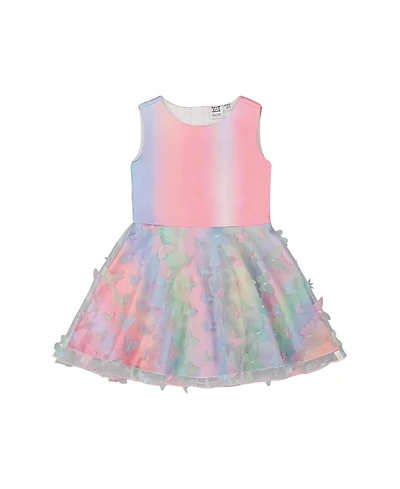 Deux par Deux Girls' Milano Dress with Printed Mesh Skirt - Big Kid
