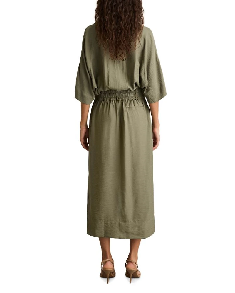 Cecelia Shirred Waist Midi Dress