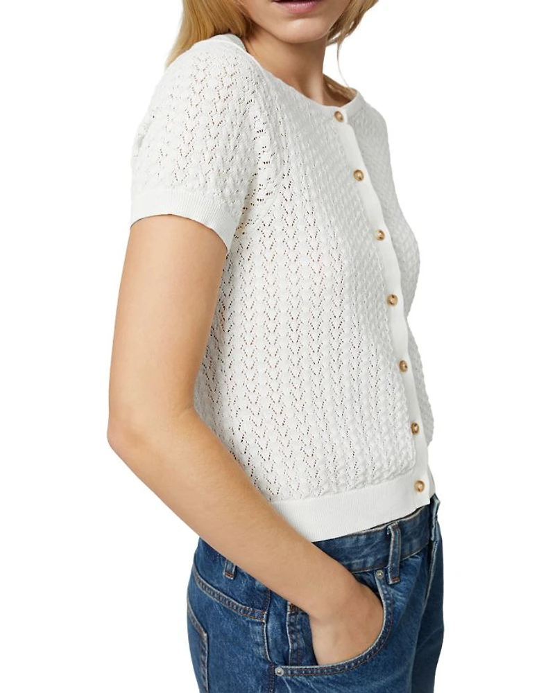Pointelle Button Cardigan