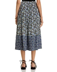 Blue Vine Midi Skirt