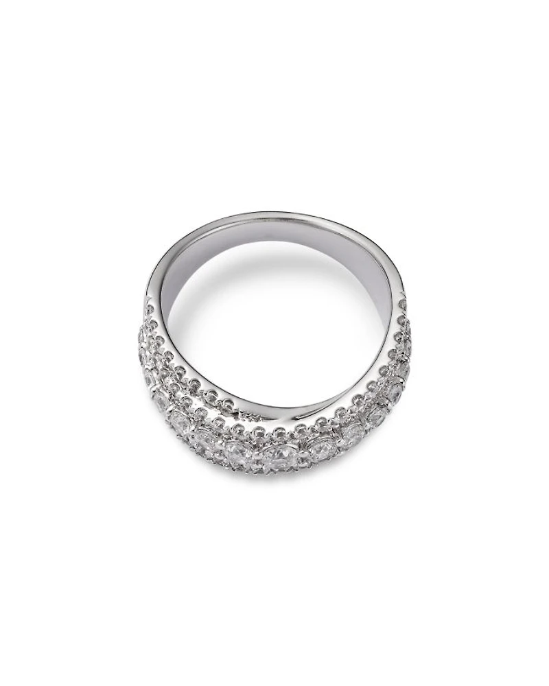 Diamond Crossover Statement Ring in 14K White Gold, 1.5 tcw