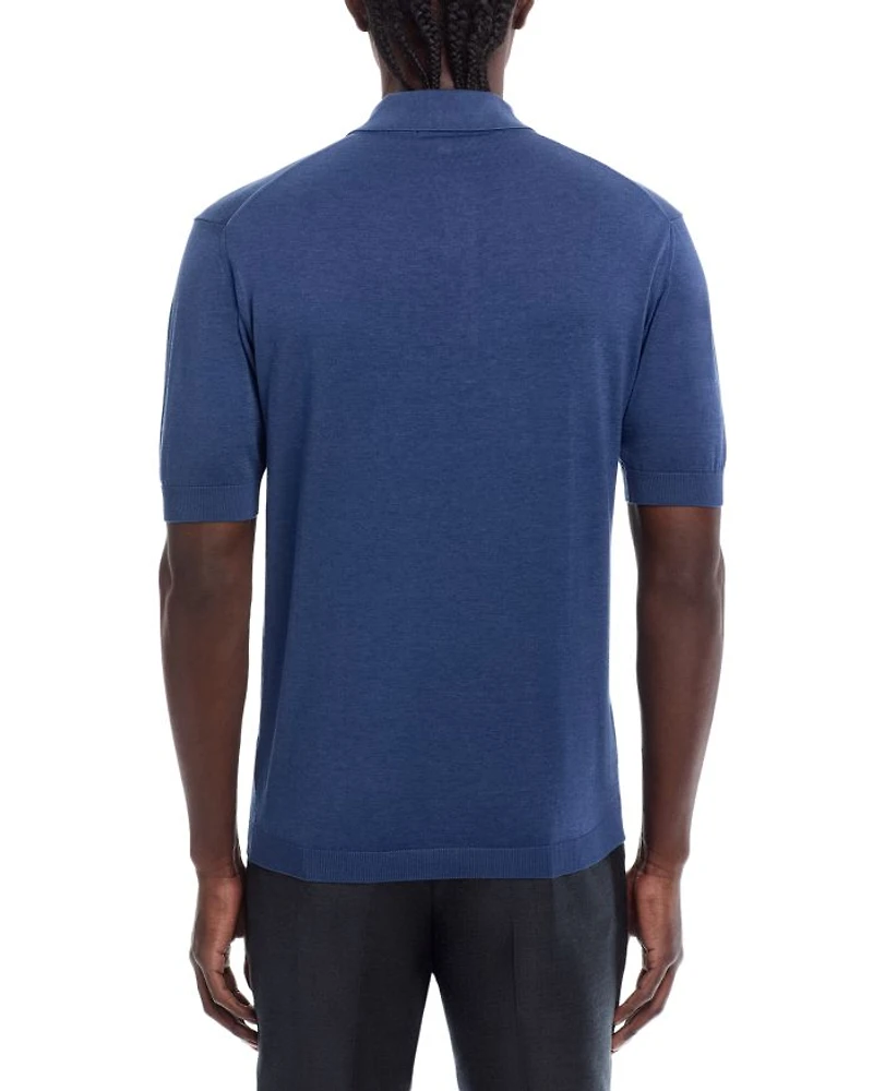 Cotton & Silk Knit Polo Shirt