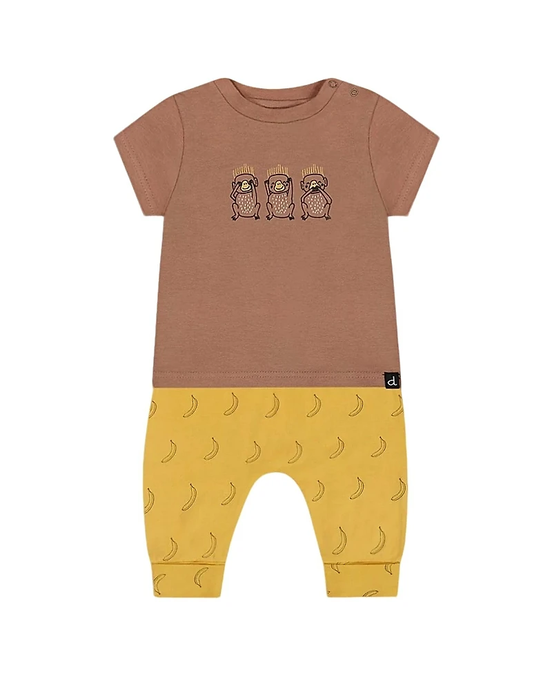 Deux par Deux Boys' Printed Organic Cotton Top and Pant Set - Baby