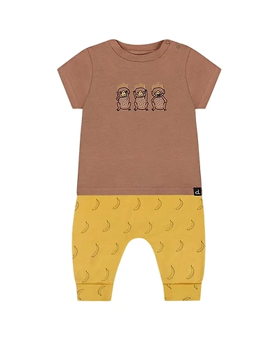 Deux par Deux Boys' Printed Organic Cotton Top and Pant Set - Baby