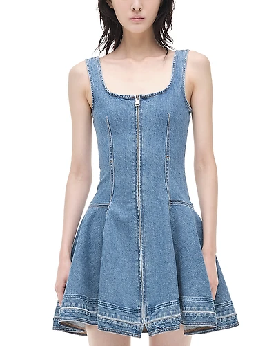 Simkhai Eleodra Zip Front Denim Mini Dress