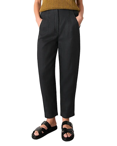 Whistles Linen Barrel Leg Trousers