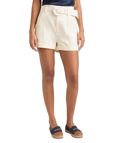 Aldi Linen Blend Belted Shorts