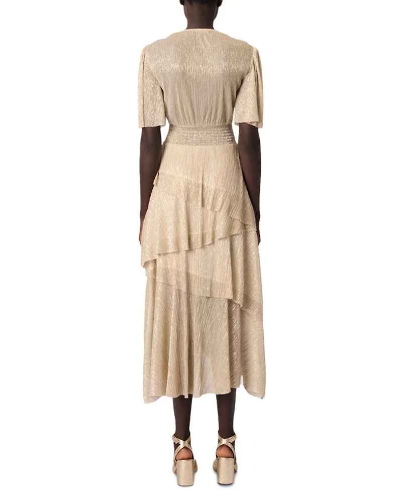 Metallic Ruffled Dress