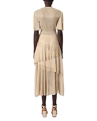 Metallic Ruffled Dress