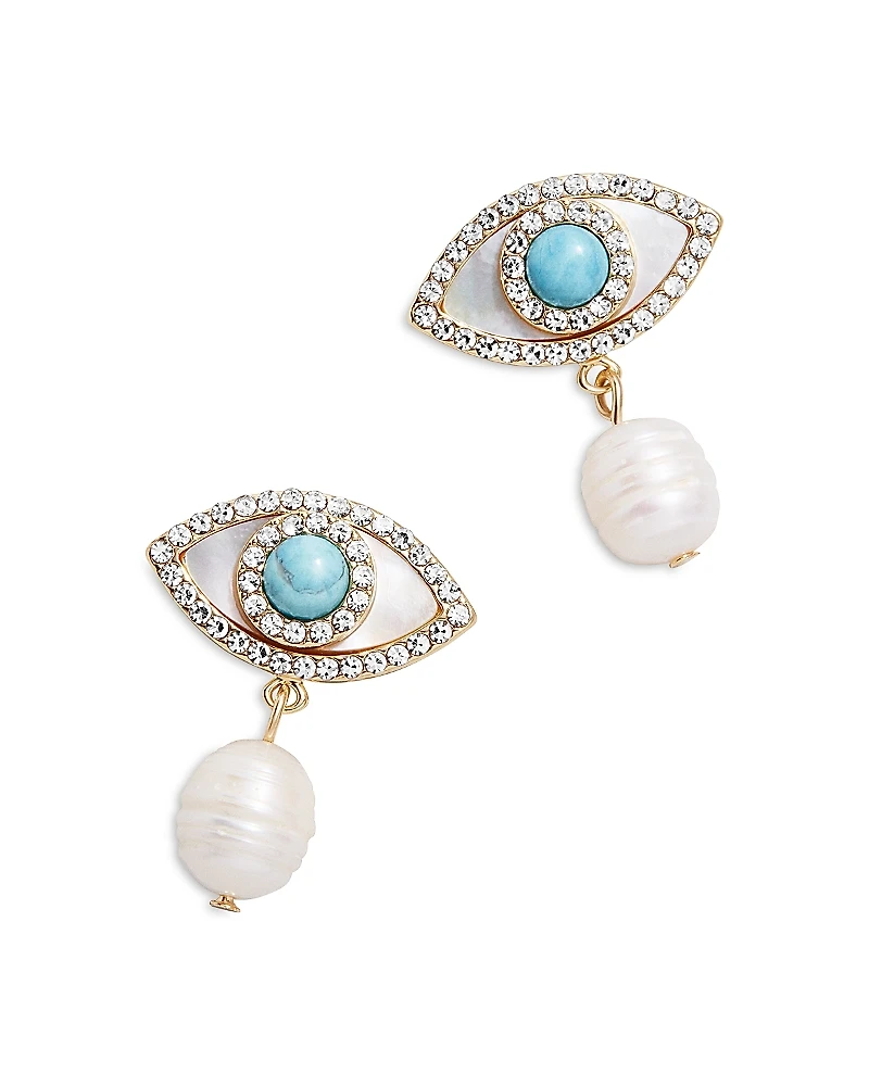 Baublebar Eyes Of Envy Freshwater Pearl, Mother of Pearl & Pave Drop Earrings
