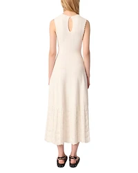 Beaded Pointelle Knit Dress