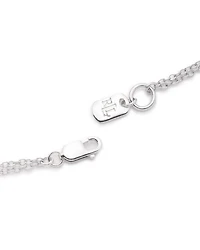 Pavé Circle Double Chain Link Bracelet in Sterling Silver
