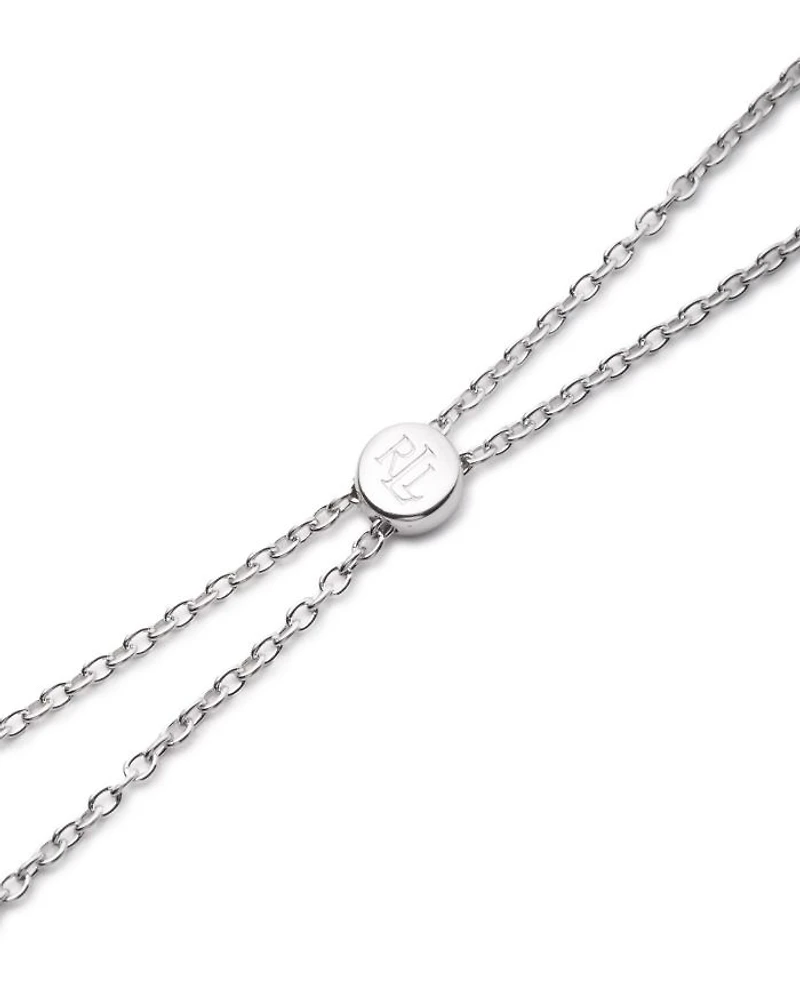 Disc Charm Slider Bracelet in Sterling Silver