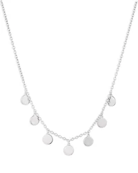 Disc Statement Necklace in Sterling Silver, 16"-19"