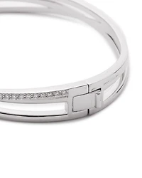 Pavé Crisscross Bangle Bracelet in Sterling Silver