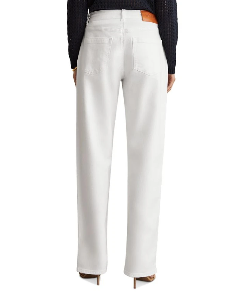 Belinda Turn Up Straight Jeans White