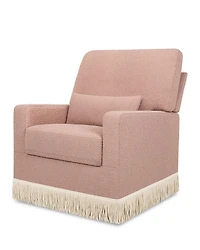 Crawford Pillowback Comfort Swivel Glider - Bouclé with Tassel Fringe