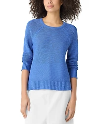 Eileen Fisher Linen Cotton Slub Raglan Sleeve Sweater