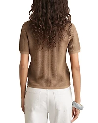 Open Stitch Polo Top