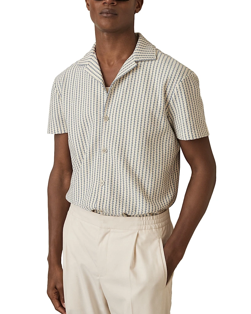 Reiss Striped Camp Shirt
