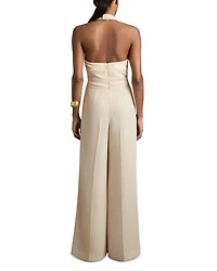 Petites Whipstitch Halter Jumpsuit