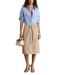 Meagan Drawstring Leather Skirt