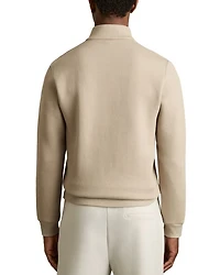 Ribbed Funnel Neck Half Zip Shirt