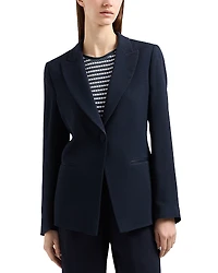 Emporio Armani Single Breasted Tonal Chevron Blazer