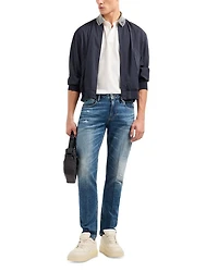 Slim Fit Washed Jeans Medium Blue