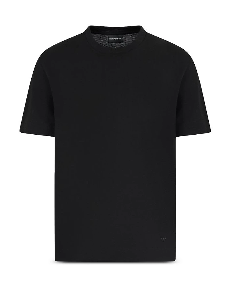 Textured Cotton Allover Jacquard Tee