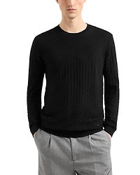 Emporio Armani Virgin Wool Basketweave Motif Sweater