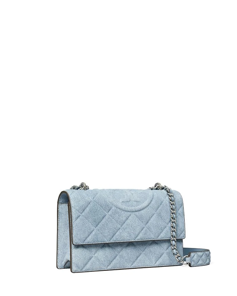 Fleming Denim Print Leather Convertible Crossbody