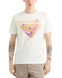 Emporio Armani Cotton Flamingo Motif Tee