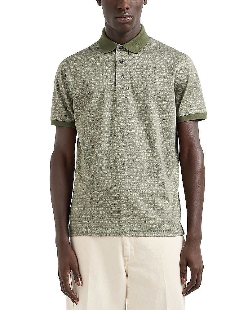 Emporio Armani Cotton Allover Jacquard Polo