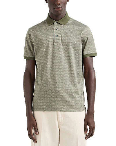 Emporio Armani Cotton Allover Jacquard Polo