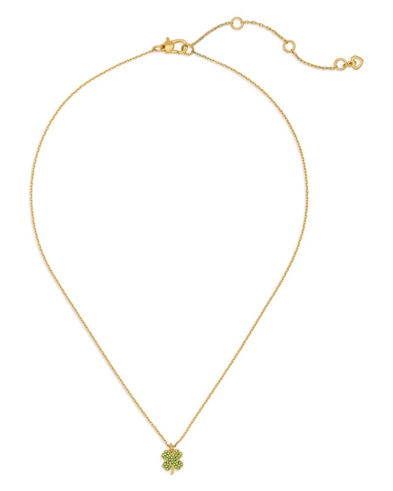 Pavé Clover Pendant Necklace, 16"-19"