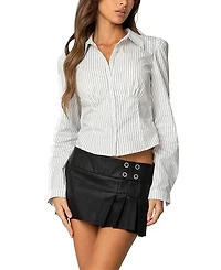 Edikted Tailored Pinstripe Button Up Shirt