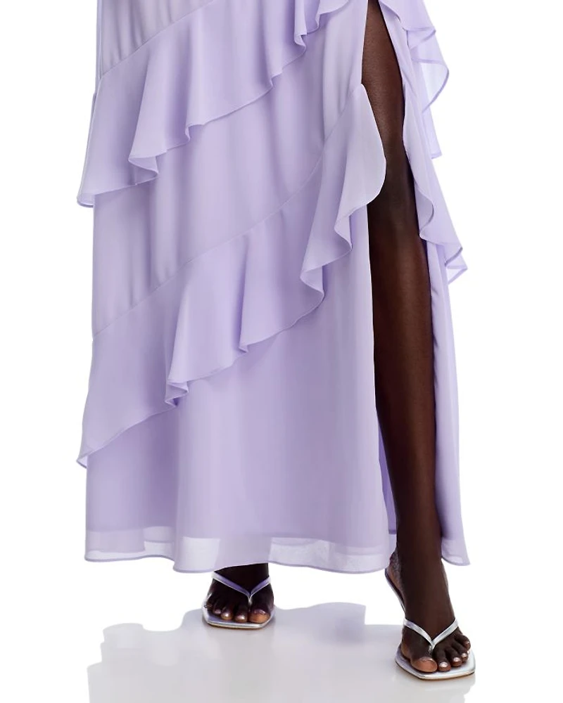 Chiffon Tiered Ruffled Dress - Exclusive