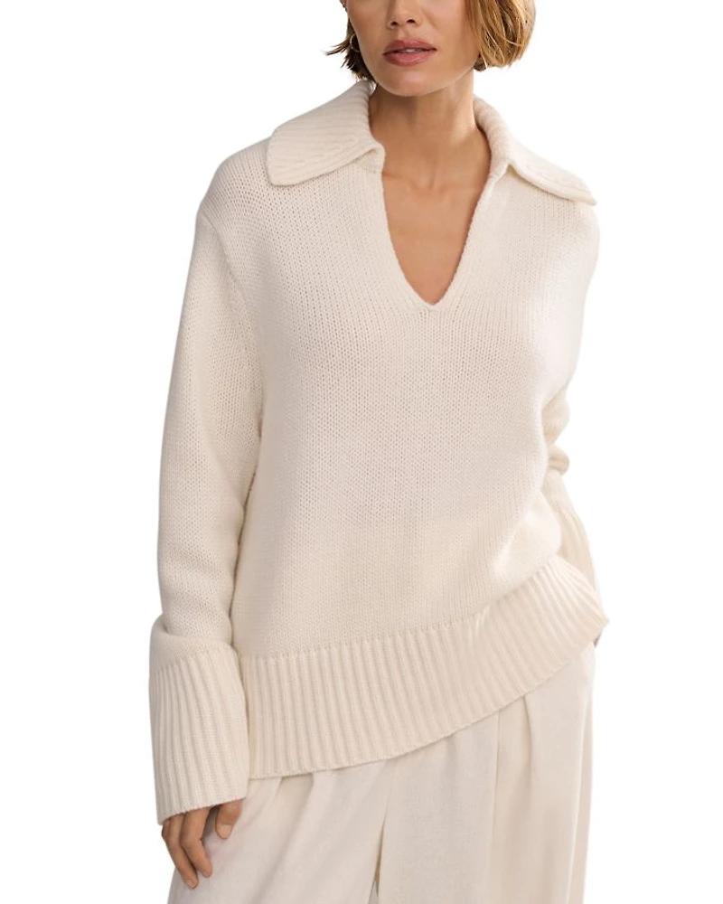 Phoebe Cashmere Polo Sweater