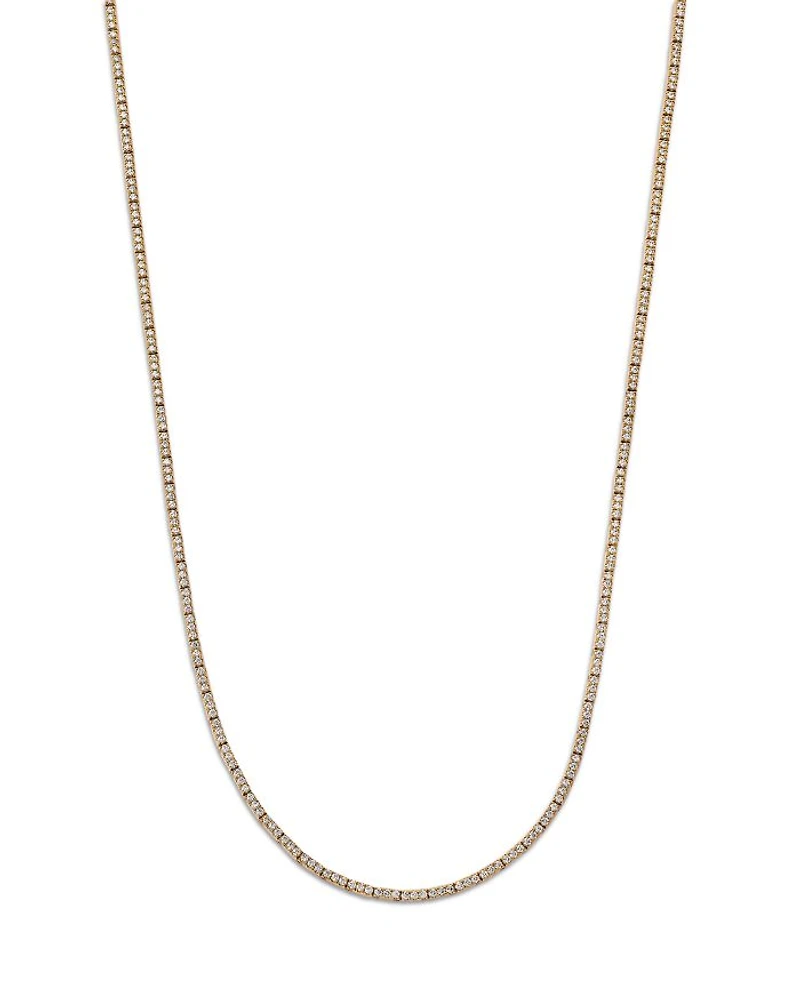 Diamond Tennis Necklace in 14K Yellow Gold, 2.4 tcw
