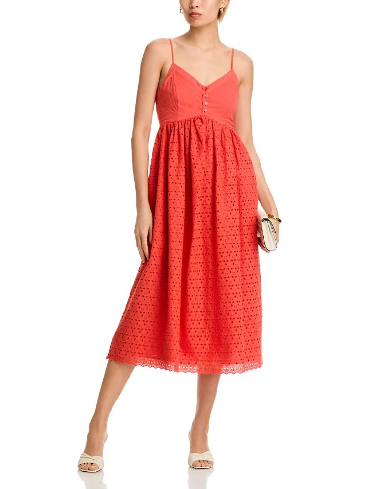 Eyelet V-Neck Dress - Exclusive