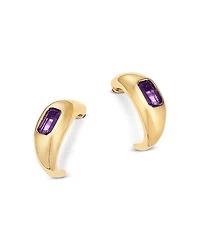 Bloomingdale's Fine Collection Amethyst Bold Gold J Hoop