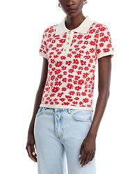 Area Stars Floral Print Polo Shirt