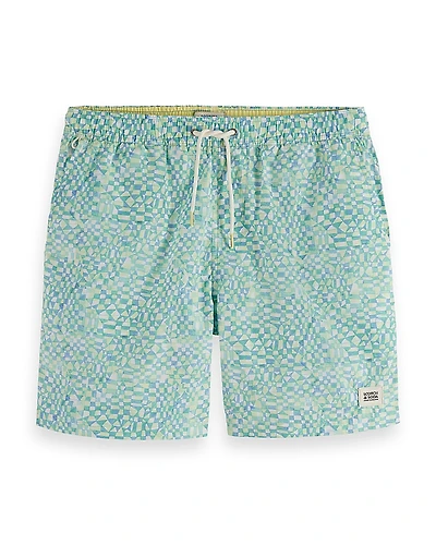 Scotch & Soda Printed Mid Length 6.3 Swim Shorts