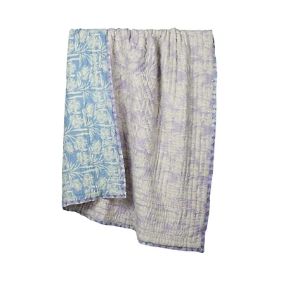 Lilac Bloom Handcrafted Cotton Quilt